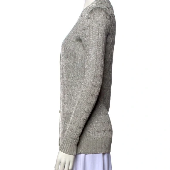 Ralph Lauren Black Label Metallic V-neck cardigan - M - Picture 2 of 4